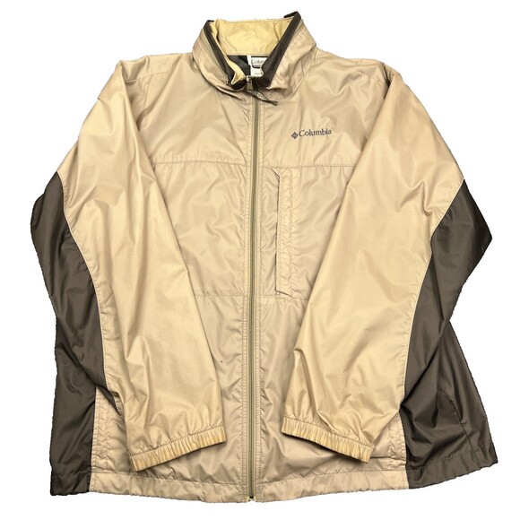 Columbia Sportswear Logo Windbreaker Adult XL Two-Tone Hooded Full Zip Jacket - Picture 1 of 14
